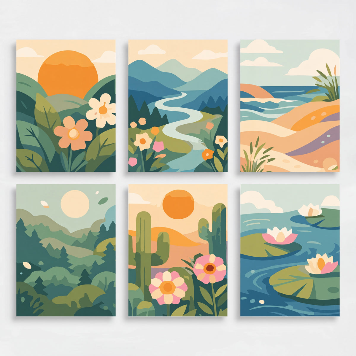 Tranquil Landscapes - Mini Paint by Numbers Set