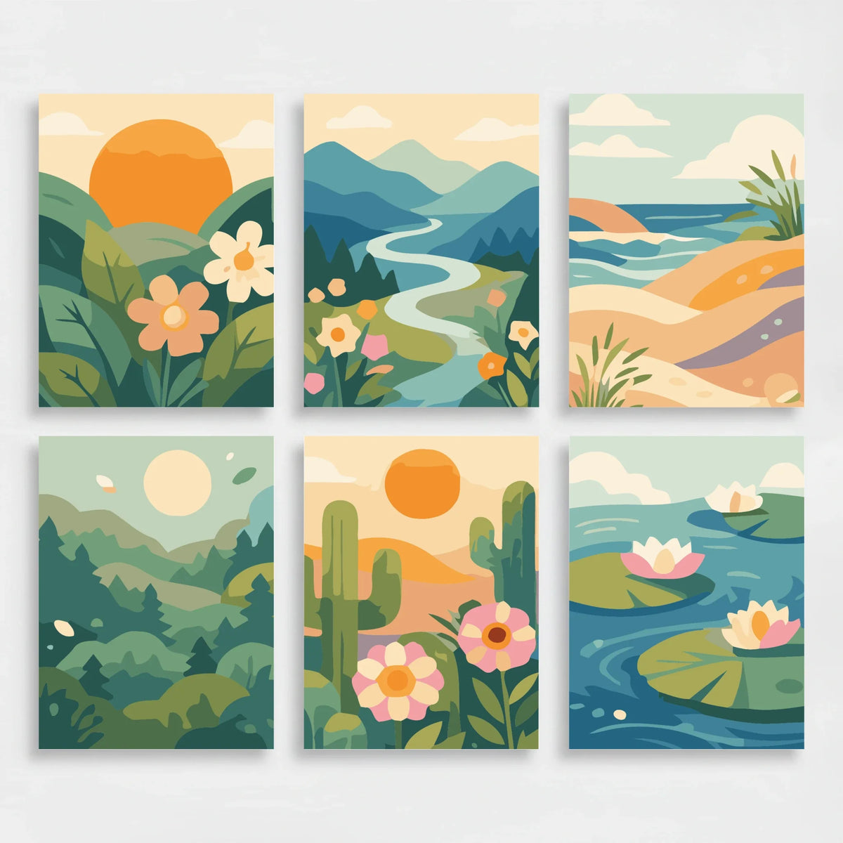 Tranquil Landscapes - Mini Paint by Numbers Set
