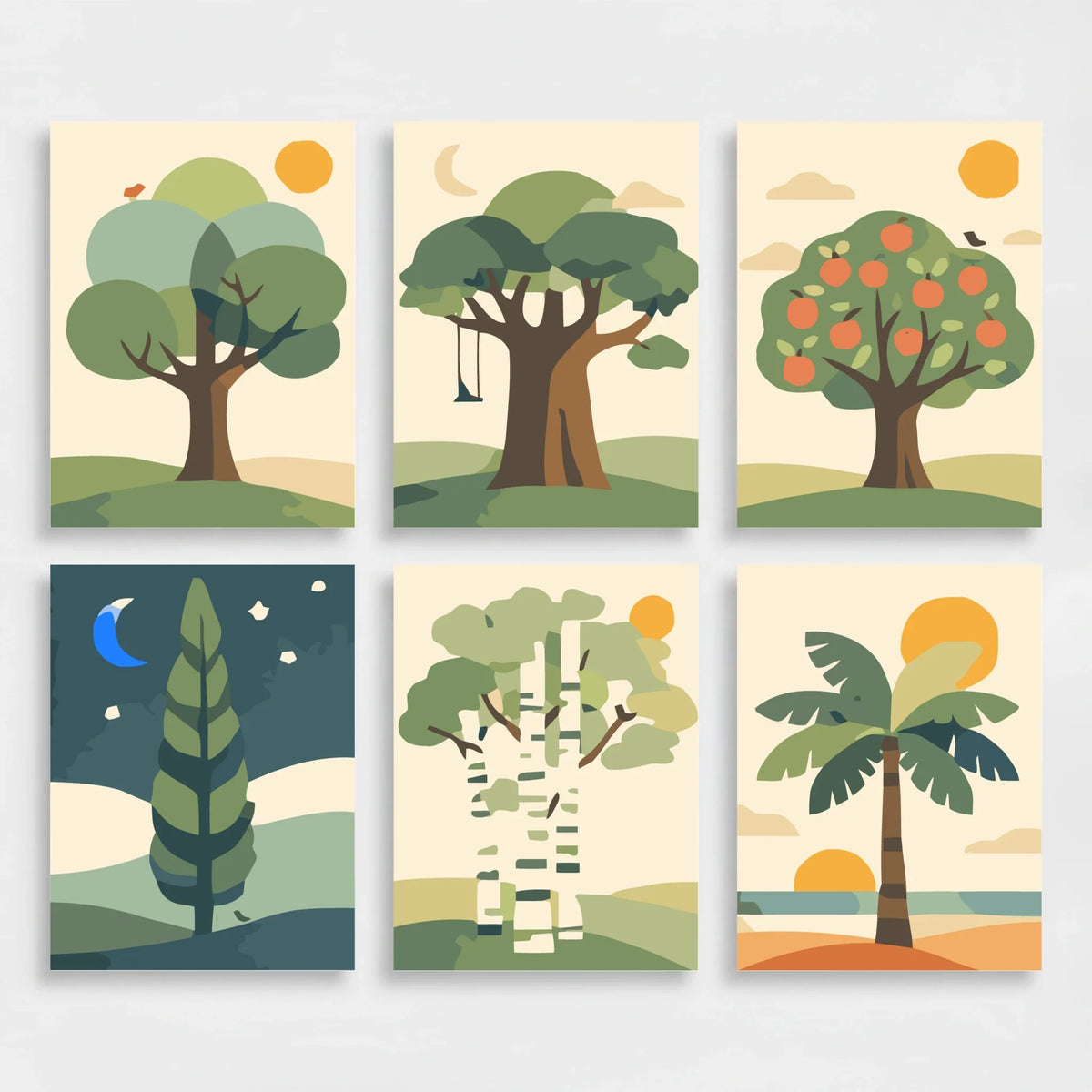 Tree Collection - Mini Paint by Numbers Set