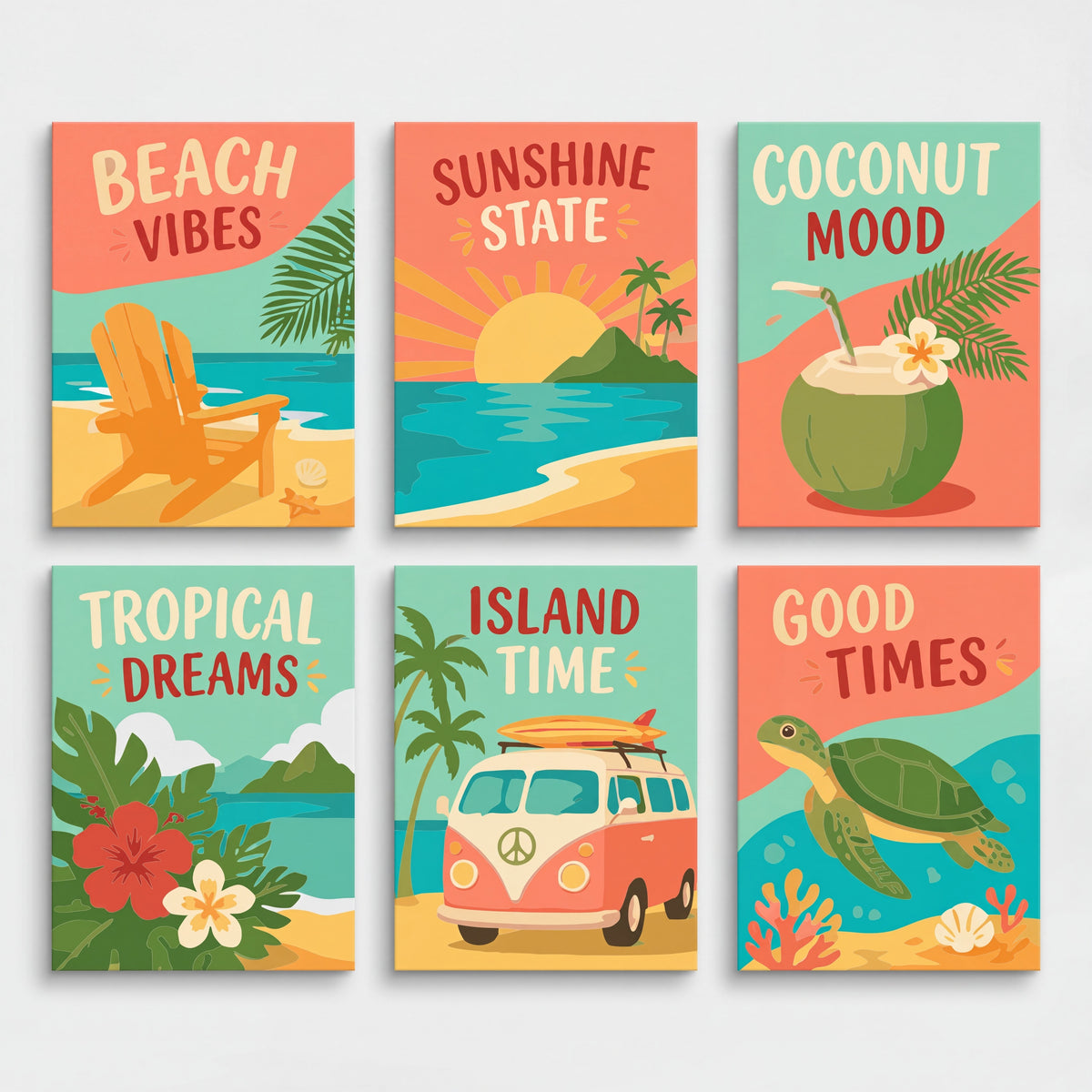 Tropical Beach Vibes - Mini Paint by Numbers Set