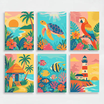 Tropical Paradise - Mini Paint by Numbers Set