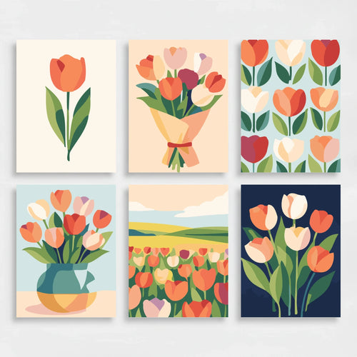Tulips - Mini Paint by Numbers Set