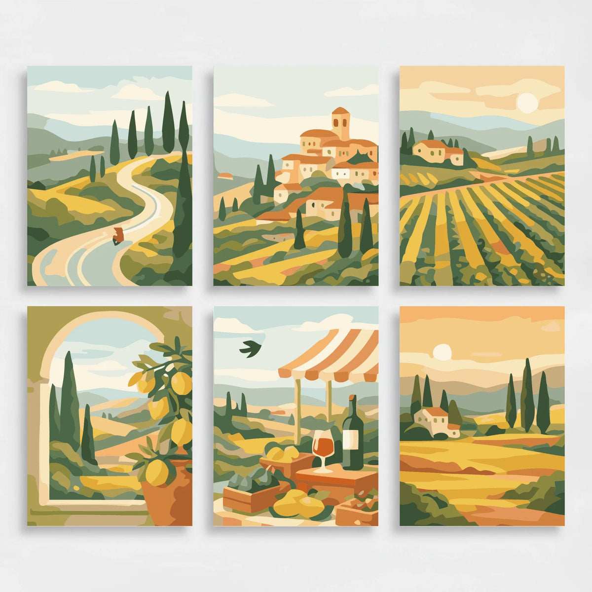 Tuscan Countryside - Mini Paint by Numbers Set