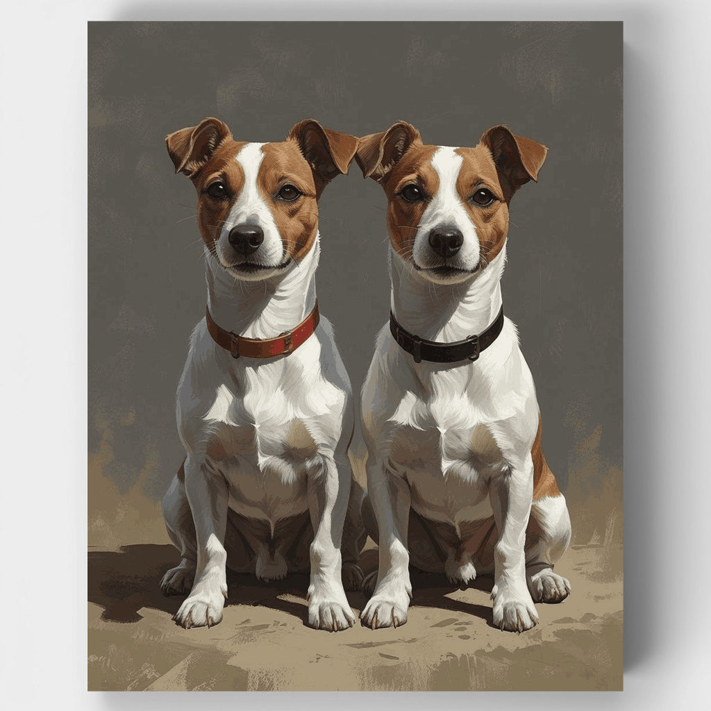 Twin Jack Russell Companions - Paint by Numbers Kit
