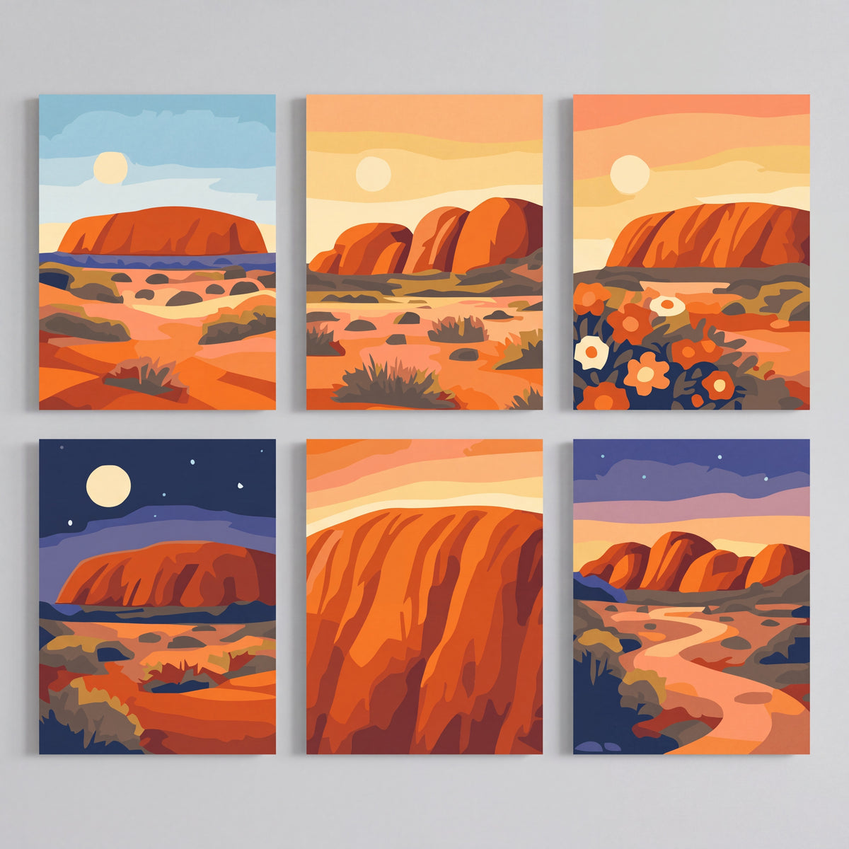 Uluru Desert Landscape - Mini Paint by Numbers Set