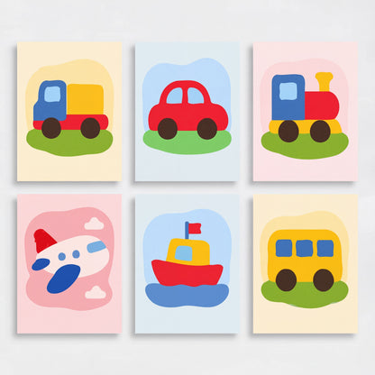 Vehicles & Transport - Mini Paint by Numbers Set
