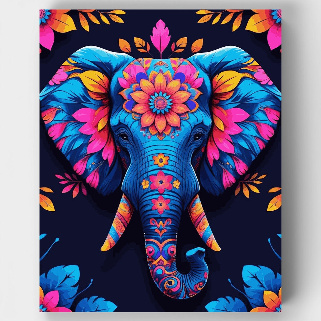 Vibrant Floral Elephant - Paint by Numbers Kit