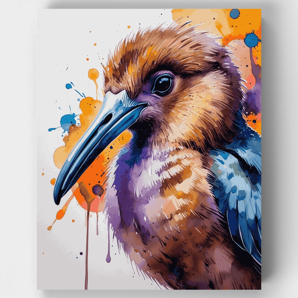 Kit de pintura por números: Acuarela de kiwi vibrante — Estándar