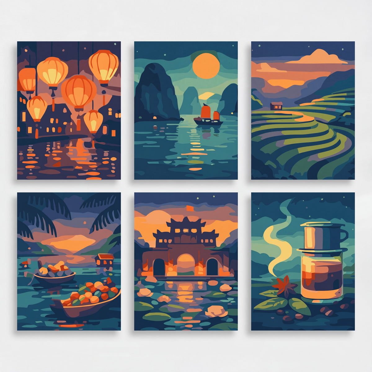 Vietnamese Scenes - Mini Paint by Numbers Set
