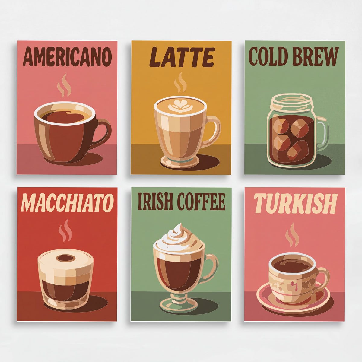 Vintage Coffee Menu Collection - Mini Paint by Numbers Set