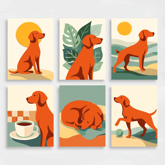 Vizslas - Mini Paint by Numbers Set