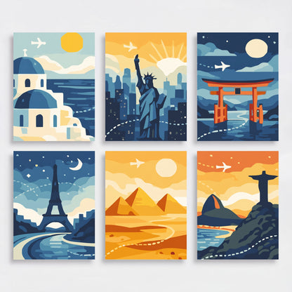 Wanderlust Destinations - Mini Paint by Numbers Set