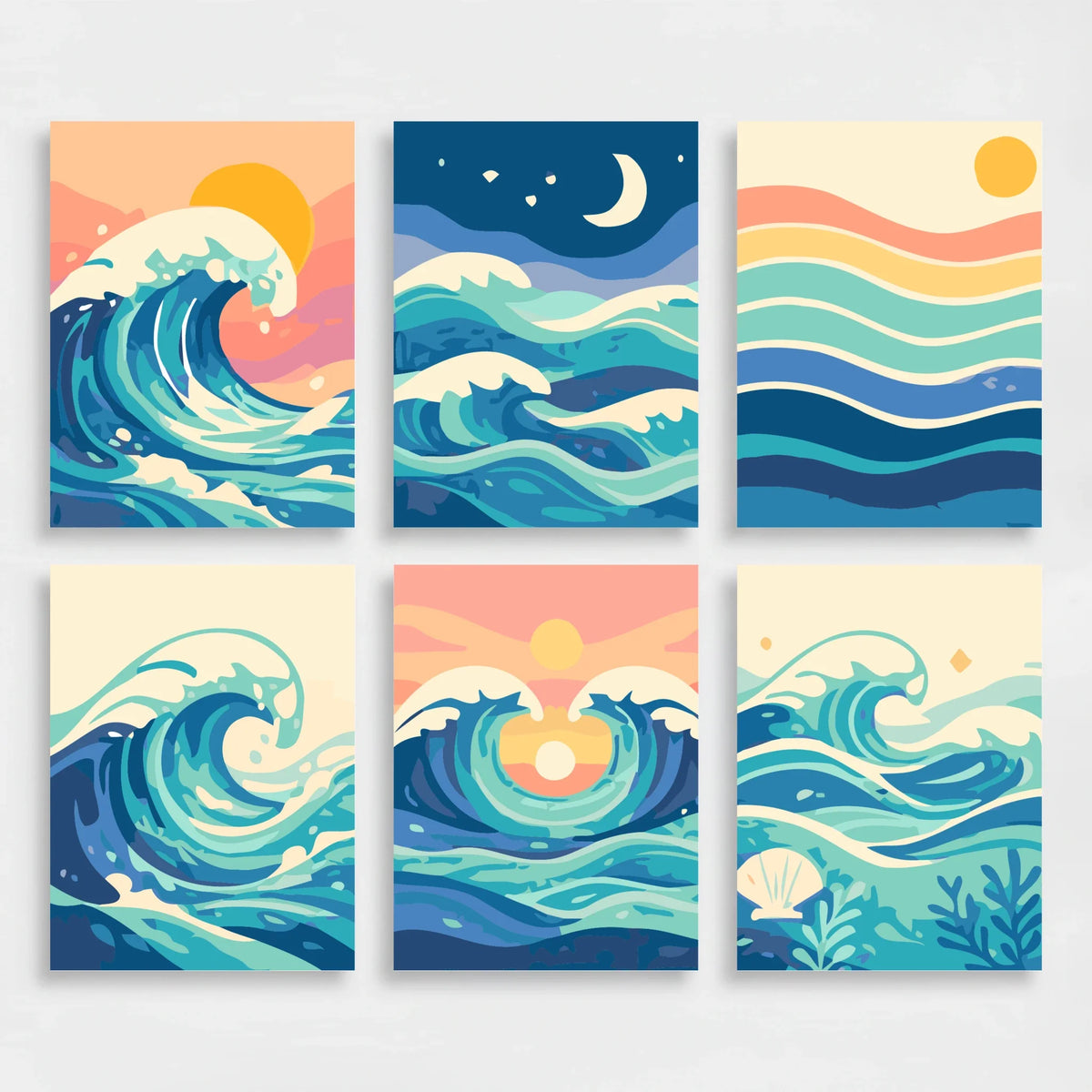Waves - Mini Paint by Numbers Set