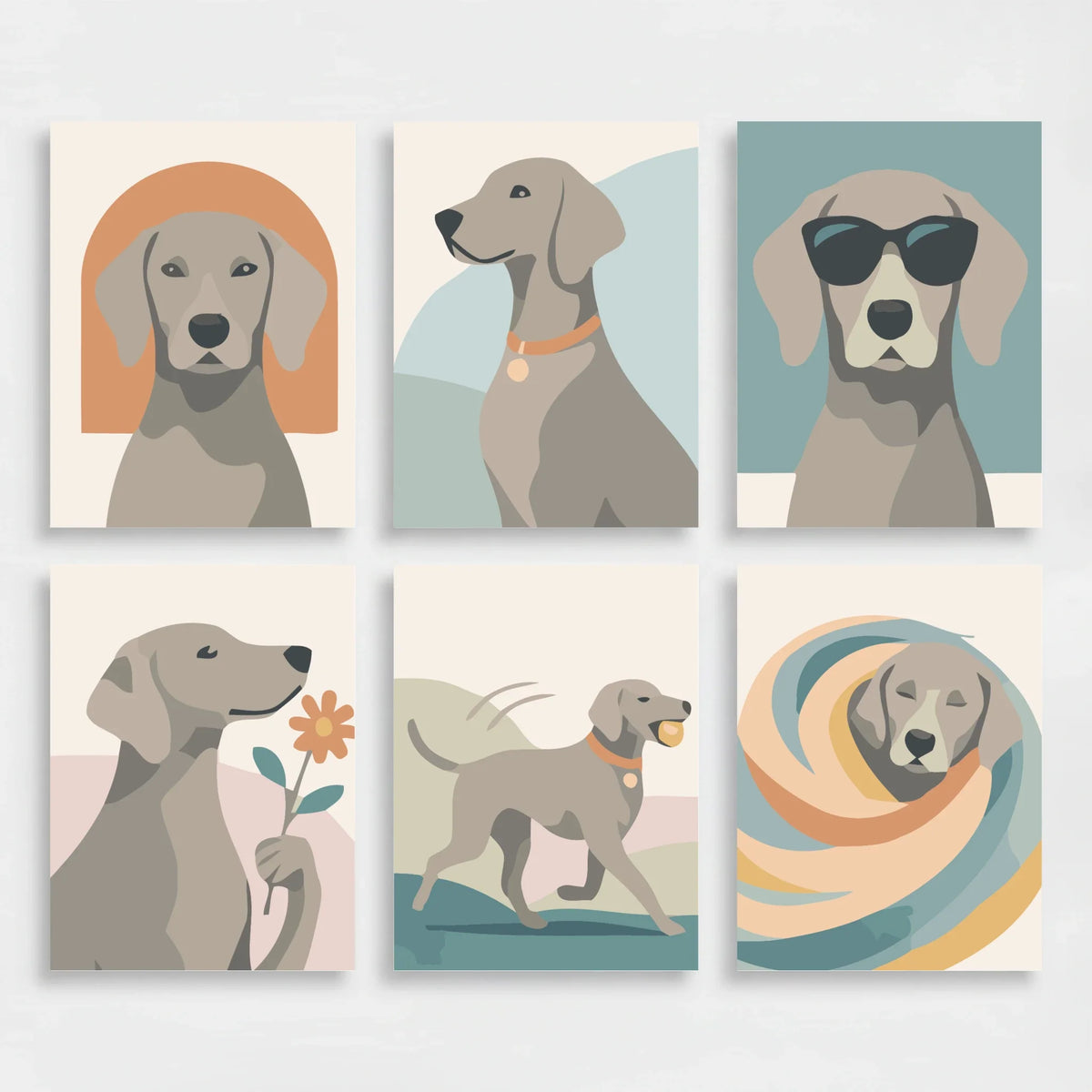 Weimaraners - Mini Paint by Numbers Set