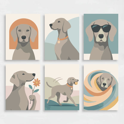 Weimaraners - Mini Paint by Numbers Set