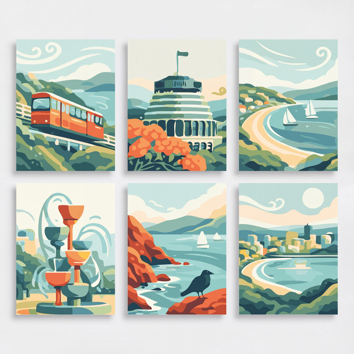 Wellington Coastal Views - Mini Paint by Numbers Set