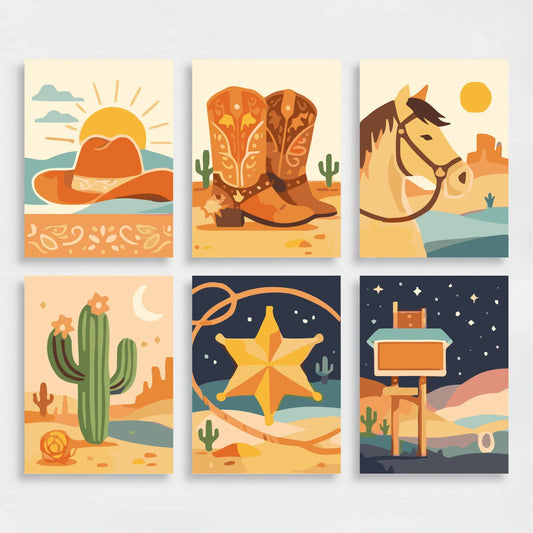 Western - Mini Paint by Numbers Set