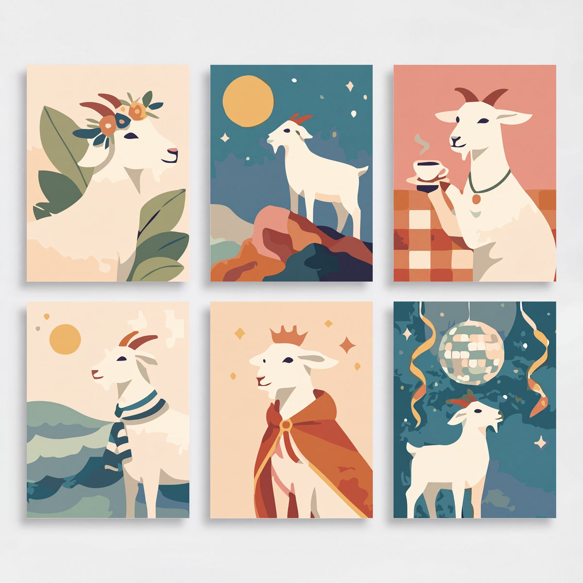 Whimsical Goats - Mini Paint by Numbers Set