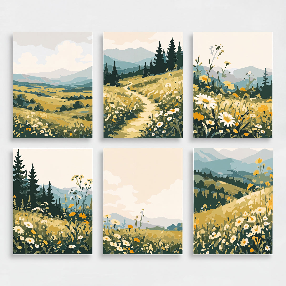 Wildflower Meadow Vistas - Mini Paint by Numbers Set