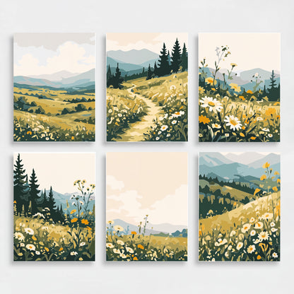 Wildflower Meadow Vistas - Mini Paint by Numbers Set