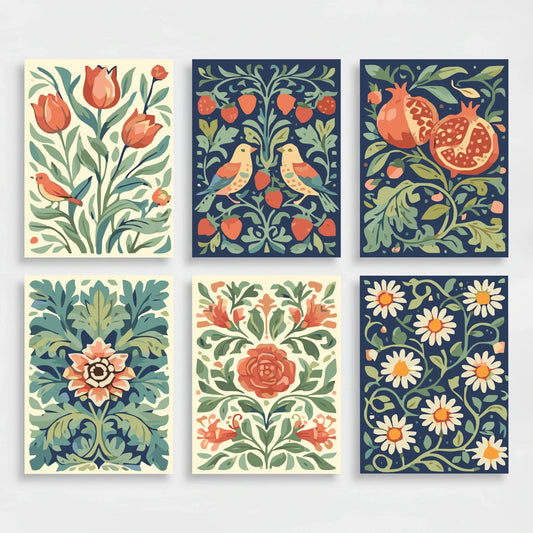 William Morris Garden - Mini Paint by Numbers Set