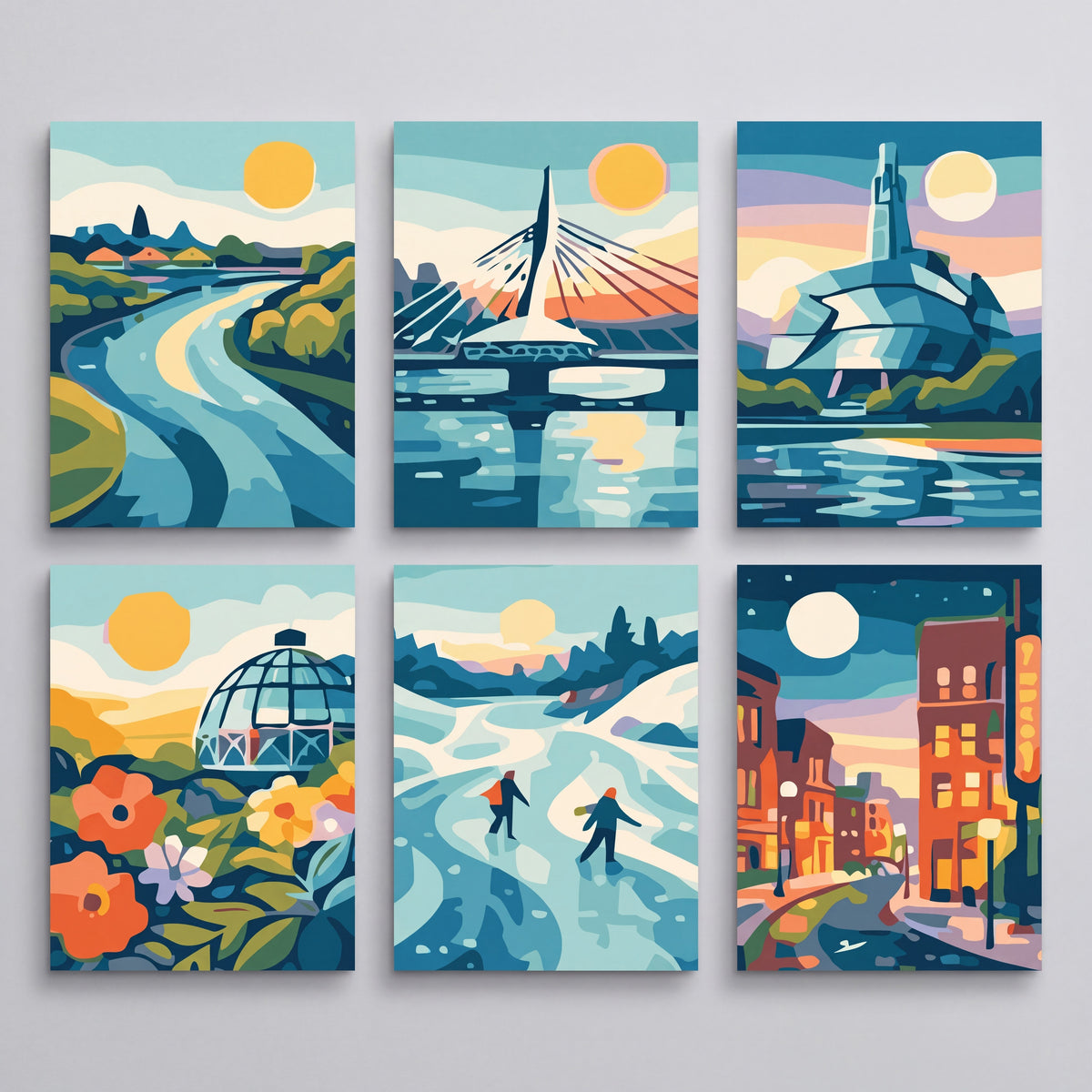 Winnipeg Cityscape - Mini Paint by Numbers Set