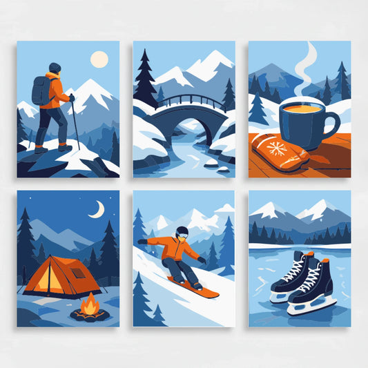 Winter Adventures - Mini Paint by Numbers Set