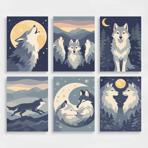 Wolves - Mini Paint by Numbers Set