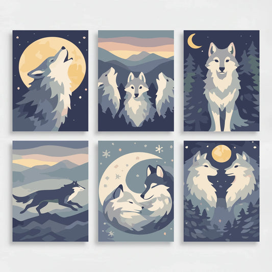 Wolves - Mini Paint by Numbers Set