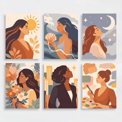 Women Empowerment - Mini Paint by Numbers Set