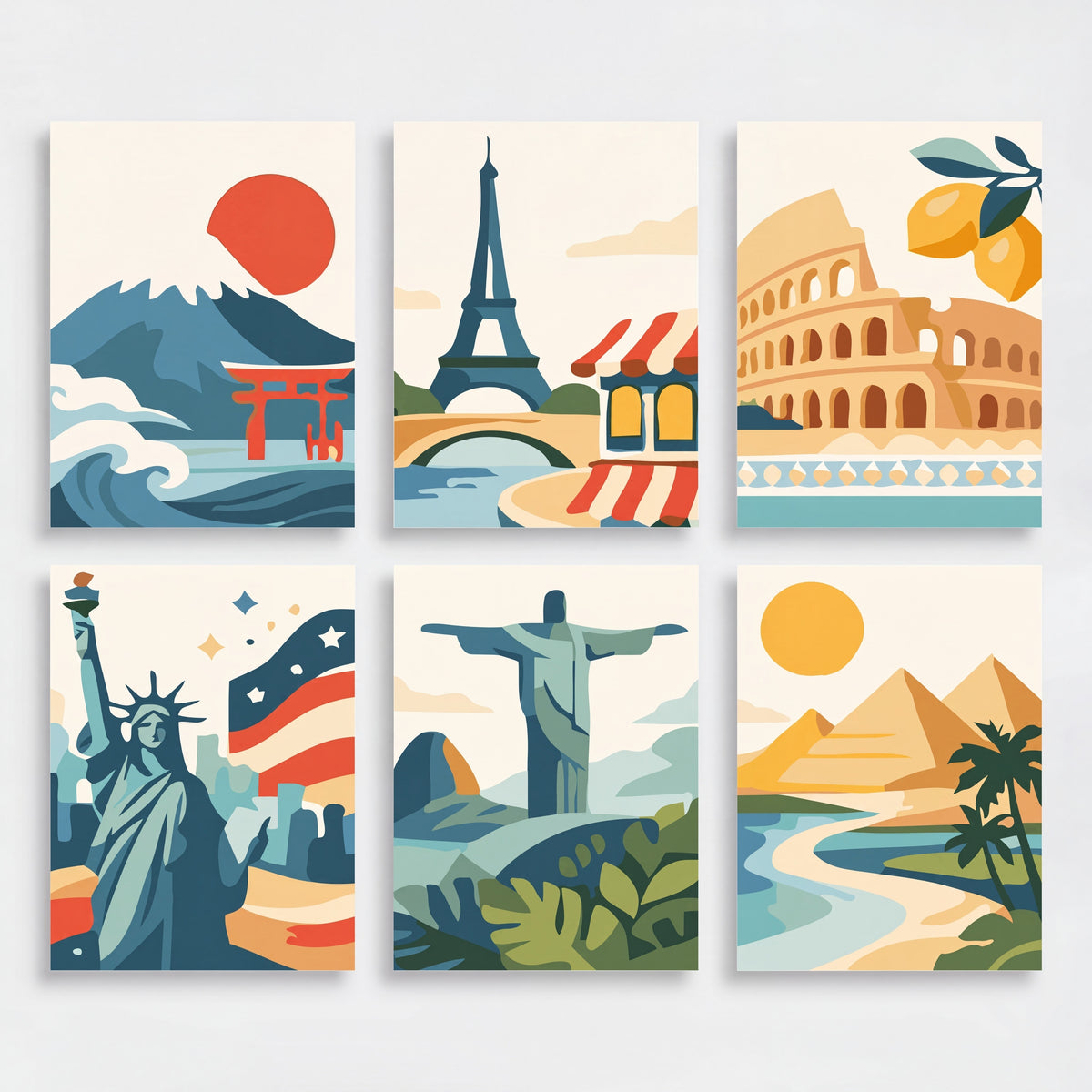 World Wonders - Mini Paint by Numbers Set