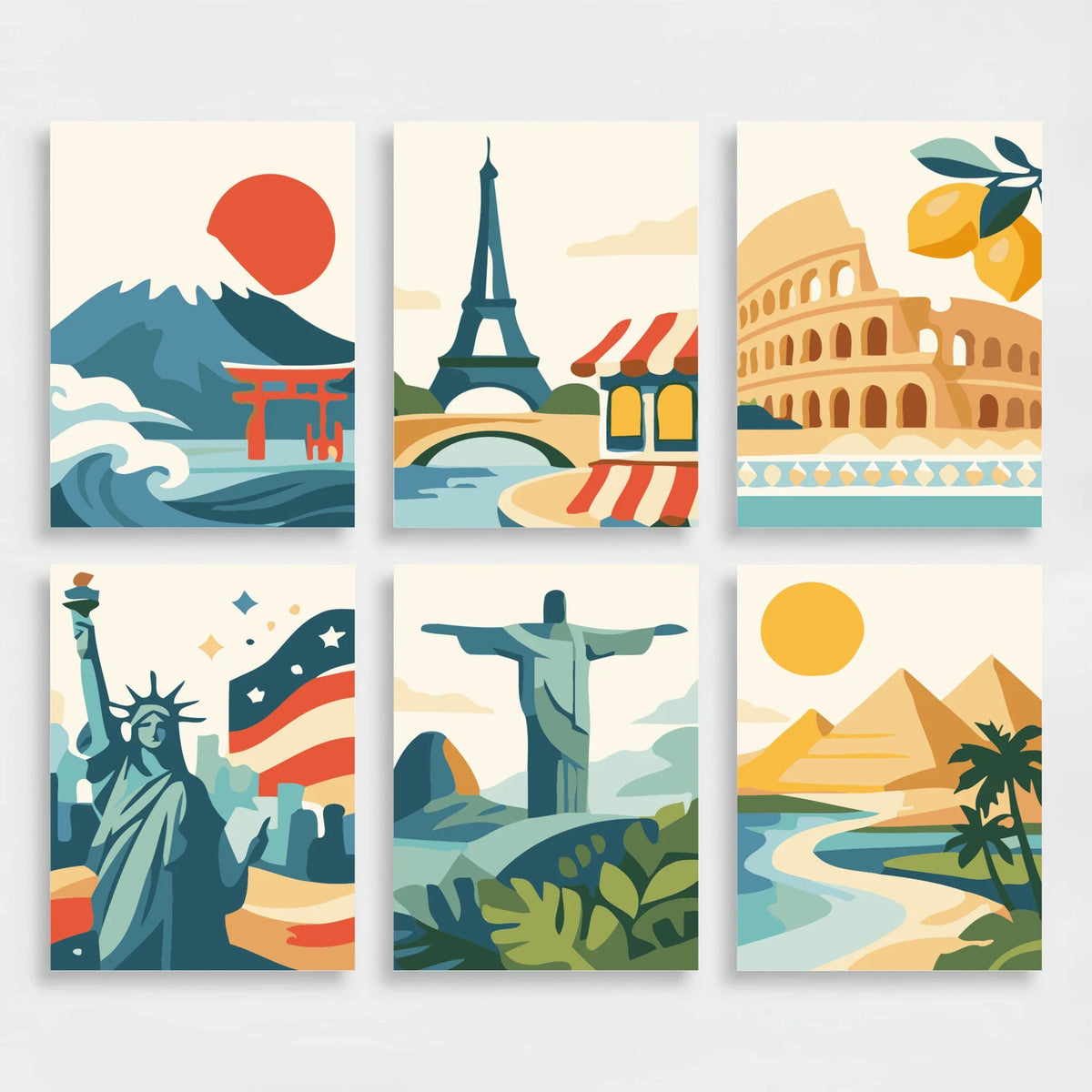 World Wonders - Mini Paint by Numbers Set