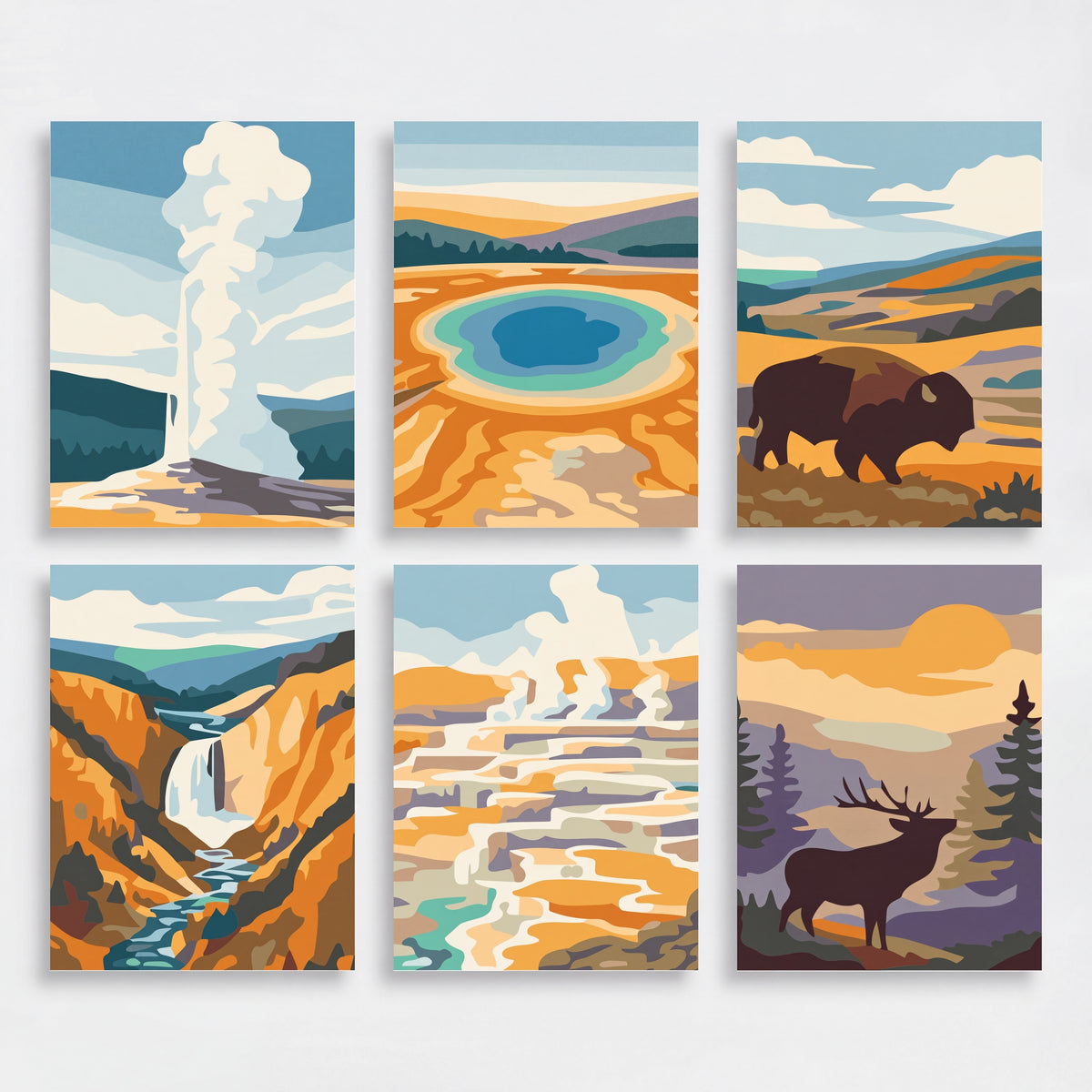 Yellowstone National Park - Mini Paint by Numbers Set