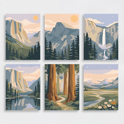 Yosemite Valley Majesty - Mini Paint by Numbers Set