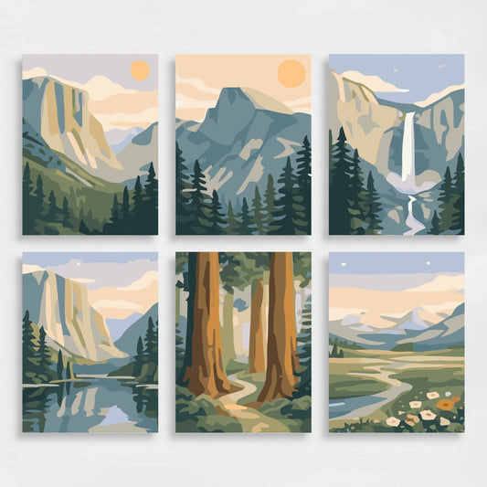 Yosemite Valley Majesty - Mini Paint by Numbers Set