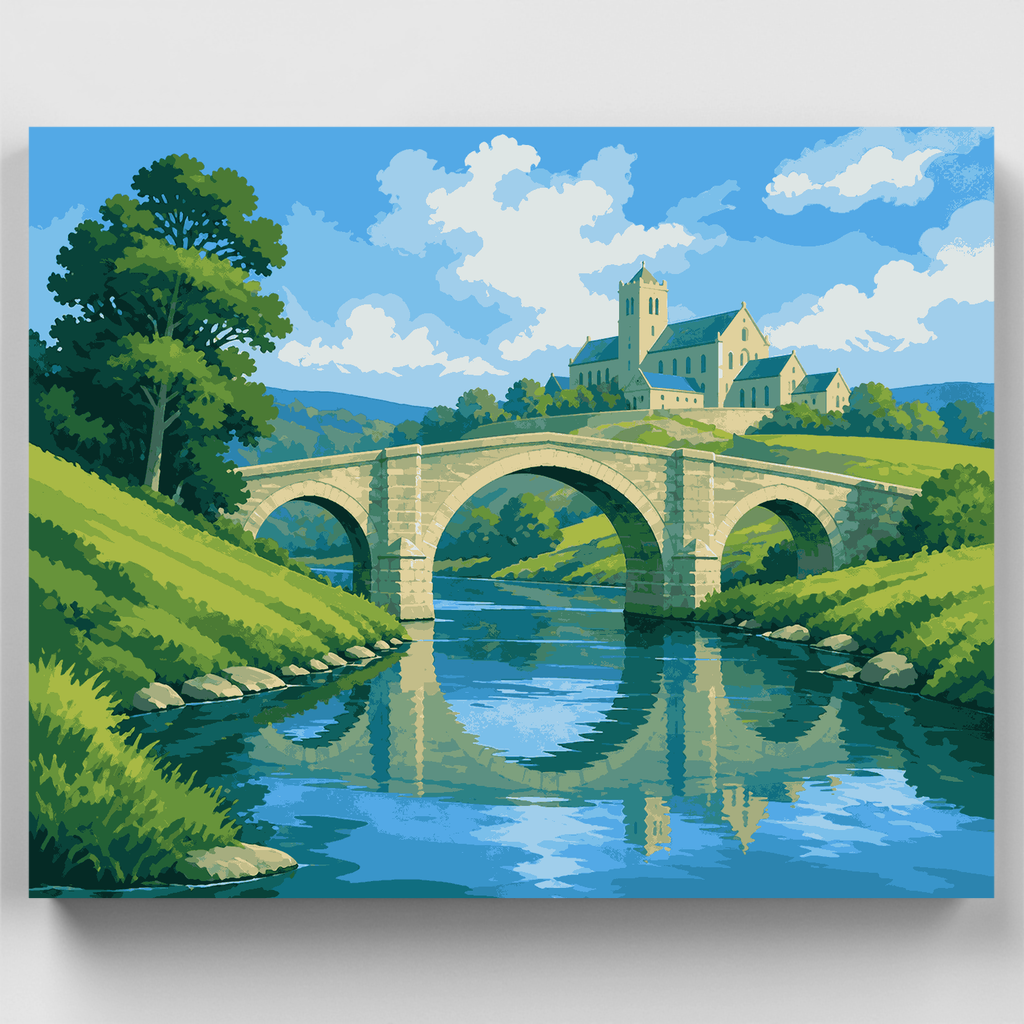 Reflejo en el puente Abbey - Kit de pintura por números — Estándar