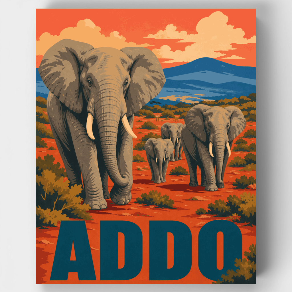 Kit de pintura por números - Manada de elefantes de Addo — Estándar