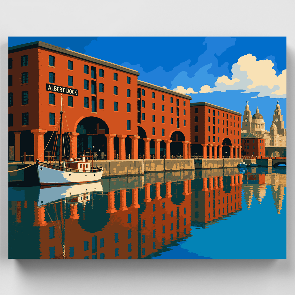 Reflejos en Albert Dock - Kit de pintura por números — Estándar