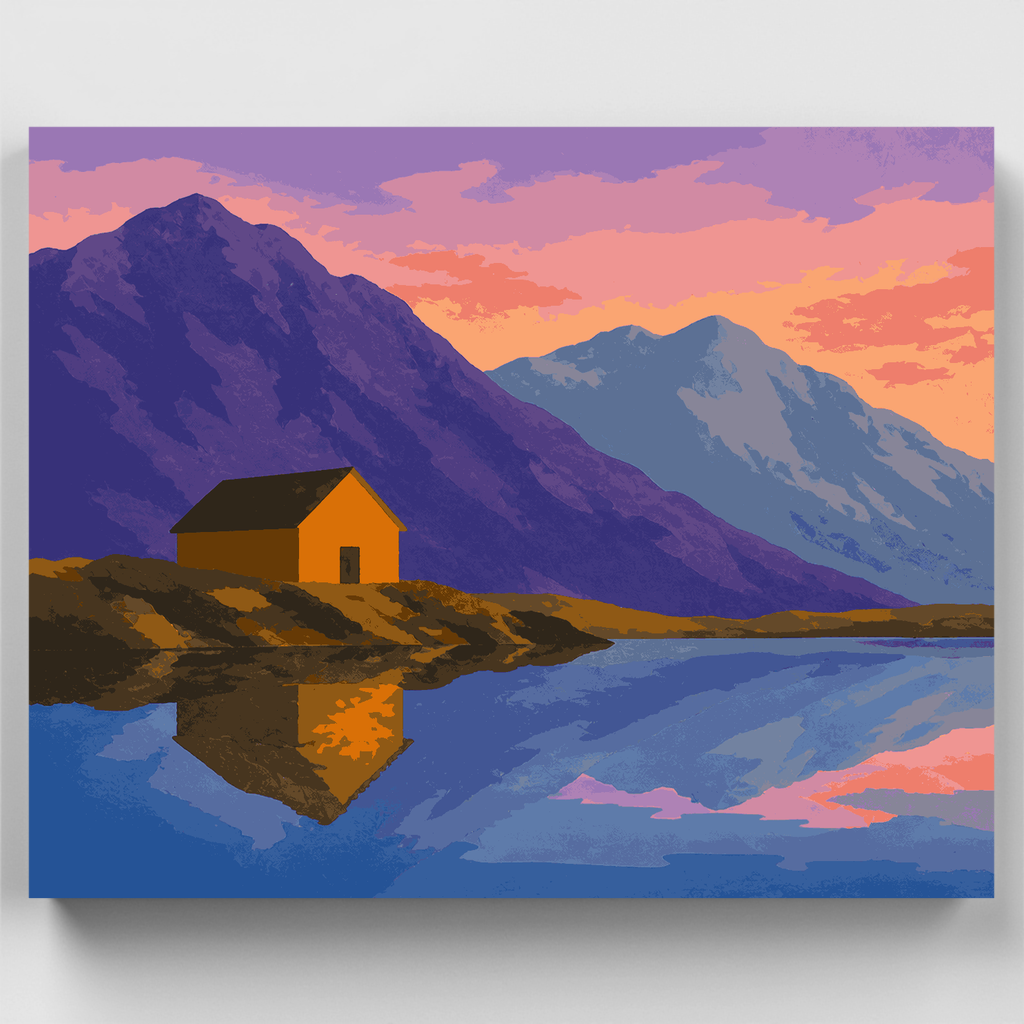 Alpine Lake Cabin - Paint by Numbers Kit