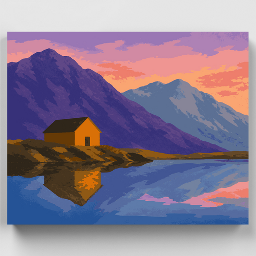 Alpine Lake Cabin - Paint by Numbers Kit