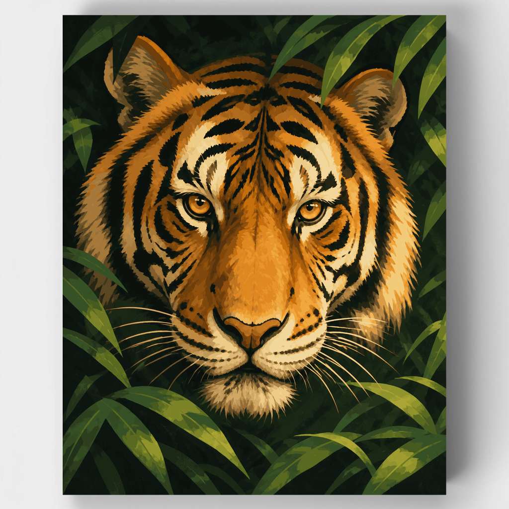 Tigre de la selva de ojos ámbar - Kit de pintura por números — Estándar