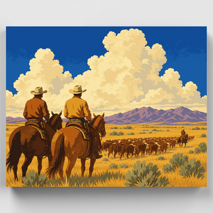 American Cattle Drive - Paint by Numbers Kit