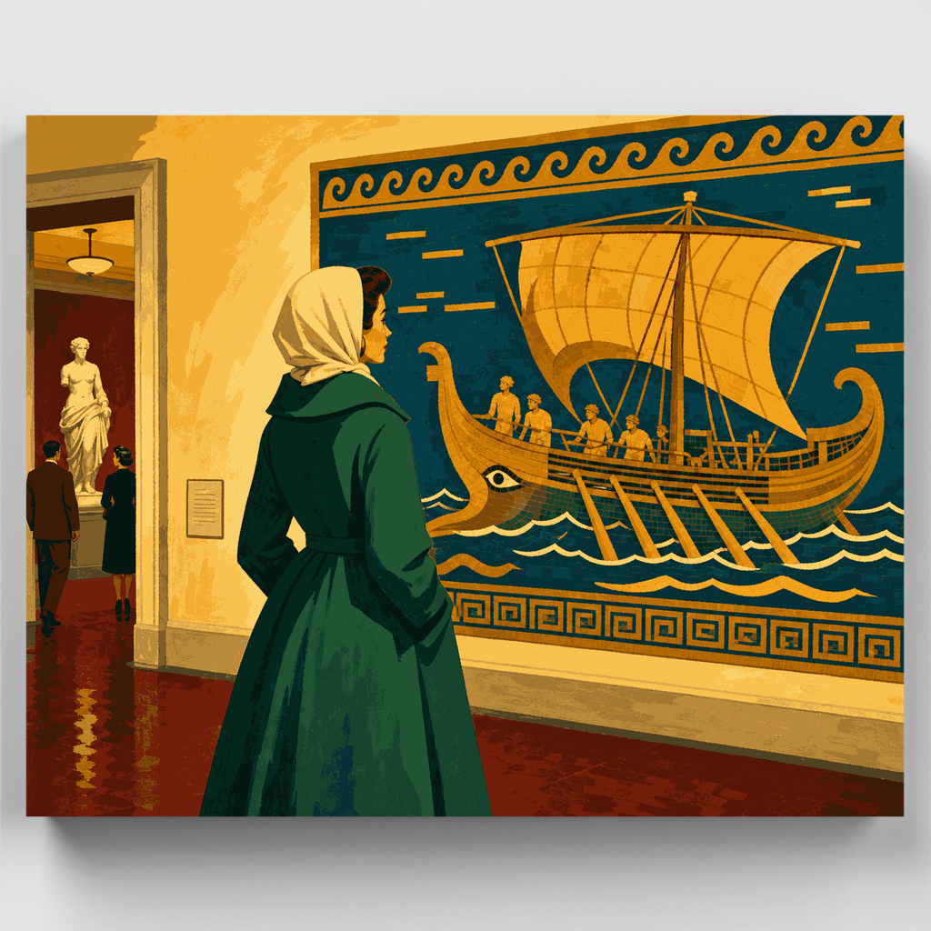 Kit de pintura por números - Barco griego antiguo — Estándar