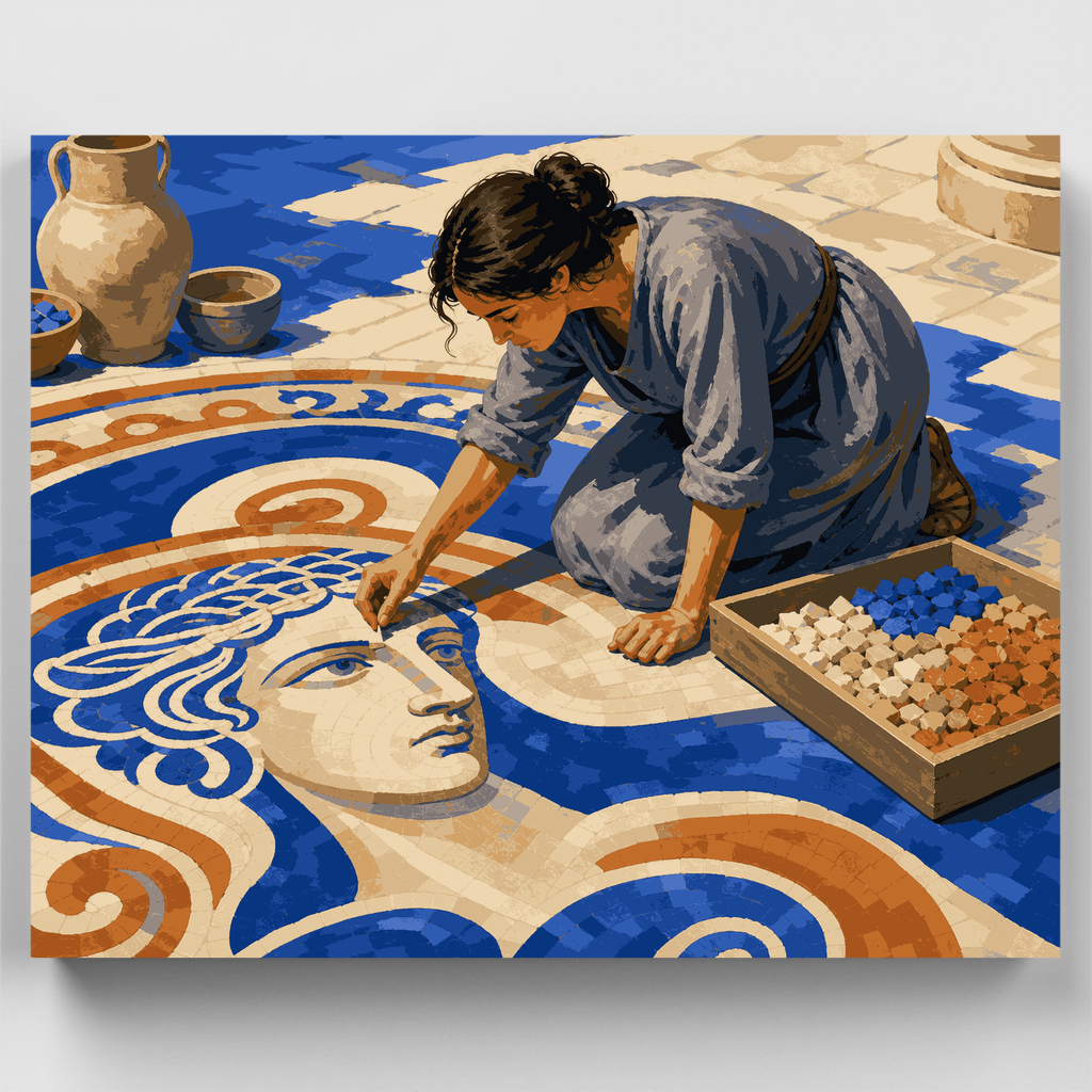 Artesano de mosaicos antiguos - Kit de pintura por números — Estándar