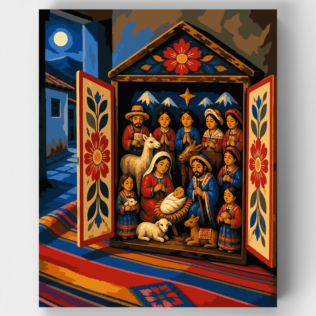 Andean Nativity Retablo - Paint by Numbers Kit