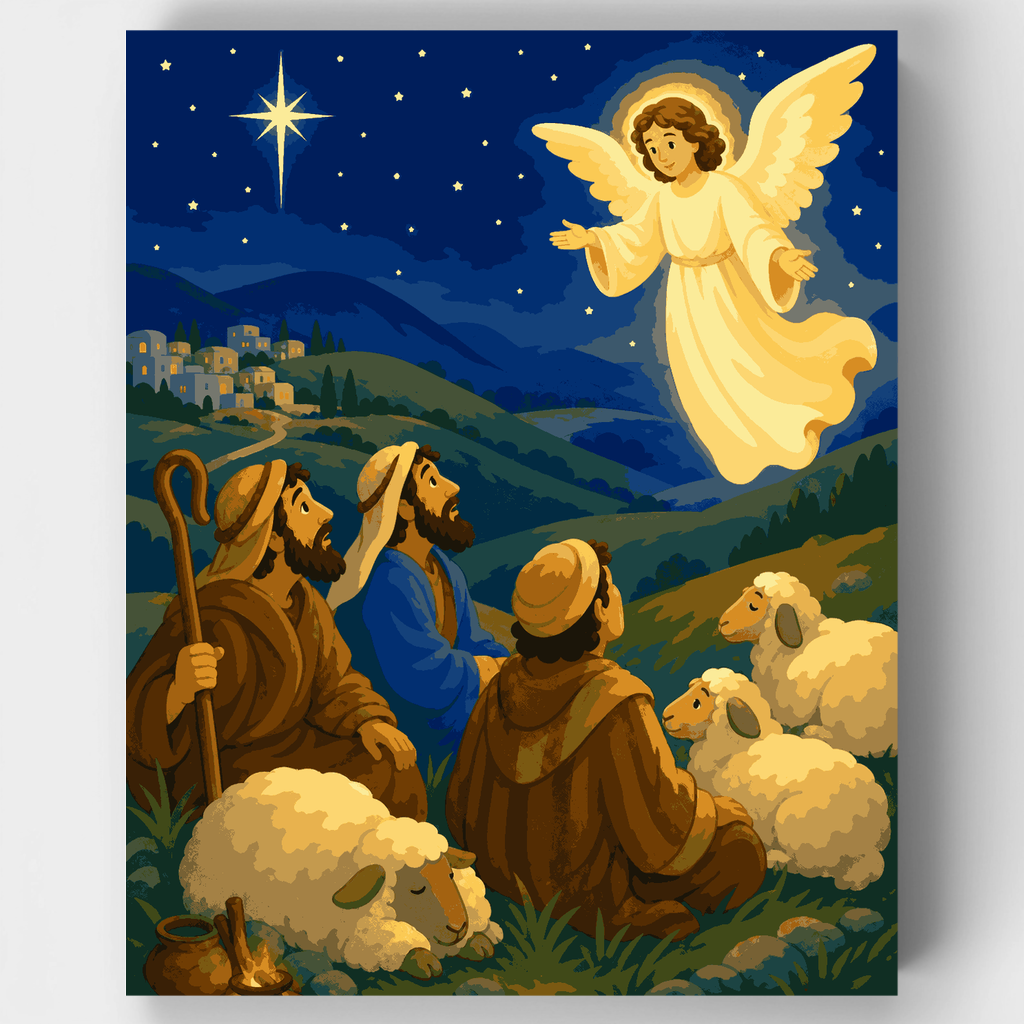 Ángel y pastores - Kit de pintura por números — Estándar