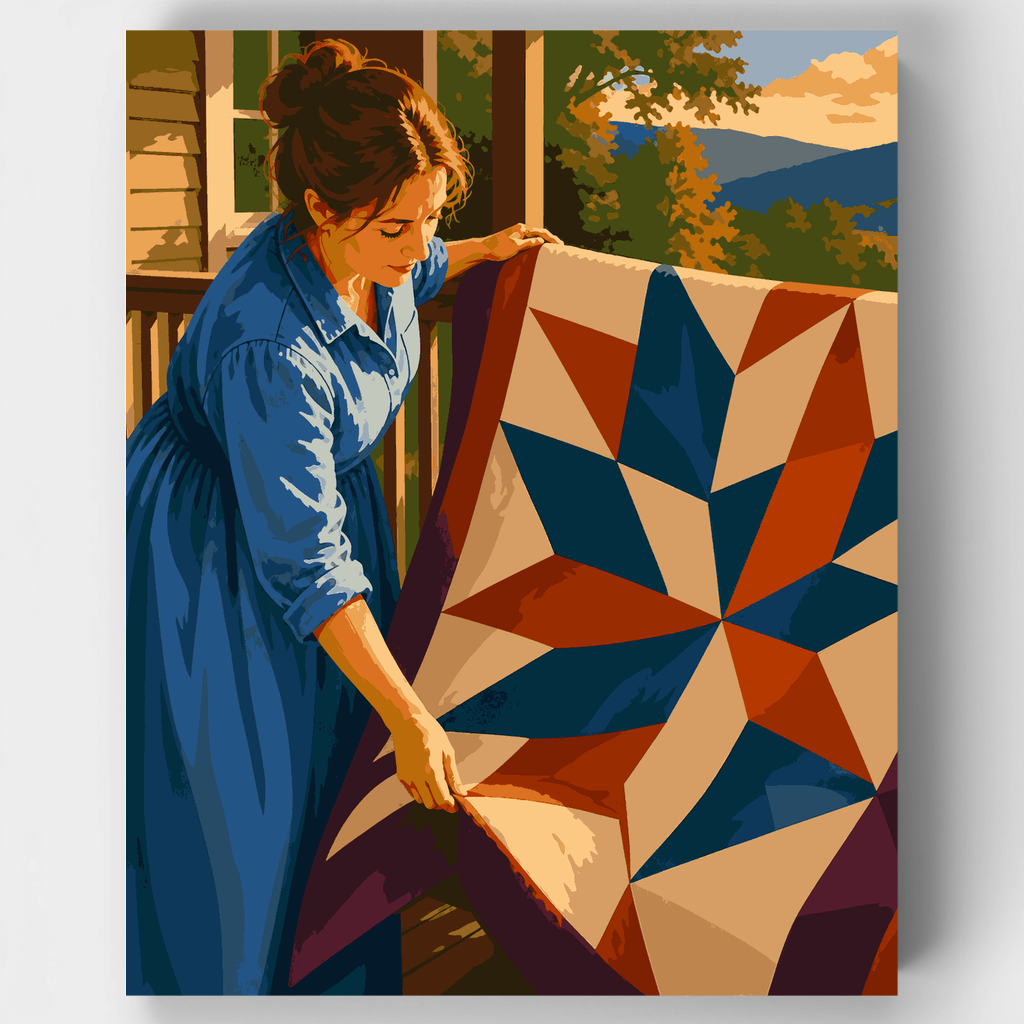 Kit de pintura por números - Edredón Estrella de los Apalaches — Estándar
