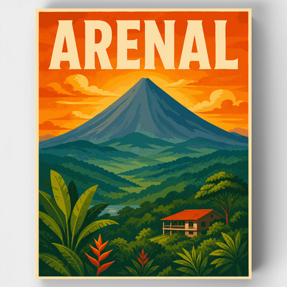 Arenal Volcano Sunset - Paint by Numbers Kit
