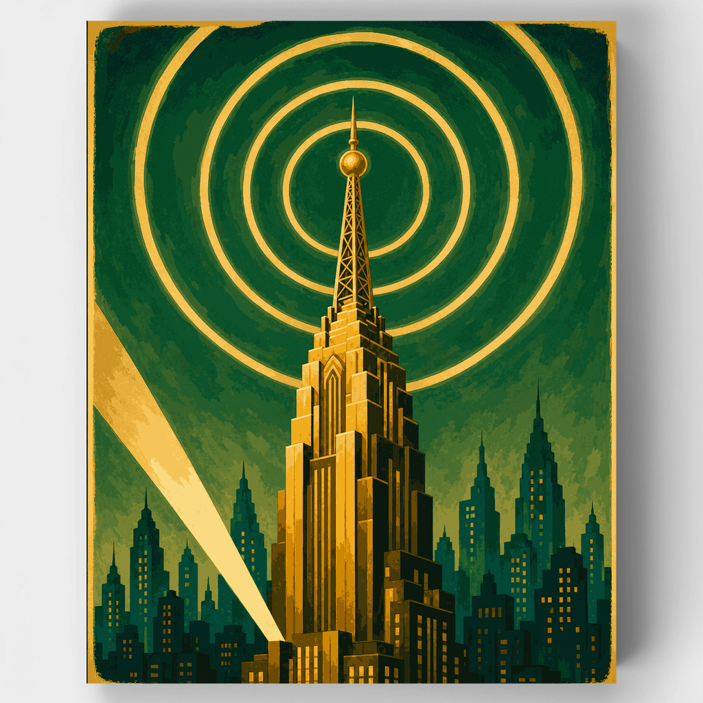 Kit de pintura por números - Torre urbana Art Déco — Estándar