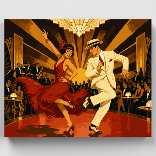 Art Deco Jazz Dance - Paint by Numbers Kit